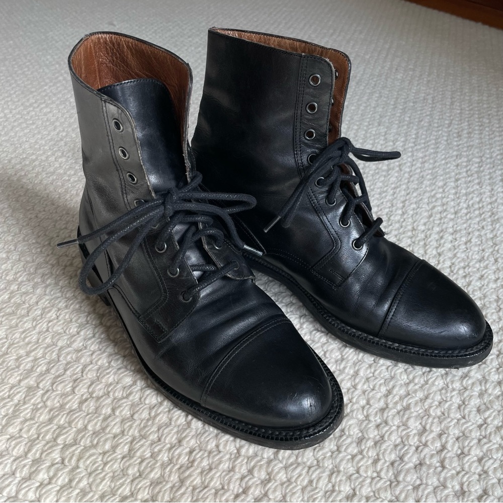 Fratelli Rossetti Black Leather Lace-Up Boots